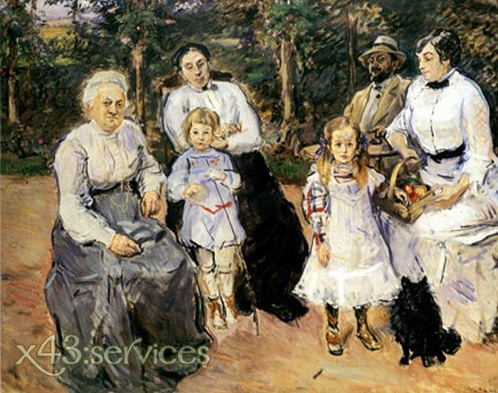 Max Slevogt - Familie Slevogt im Garten - zum Schließen ins Bild klicken